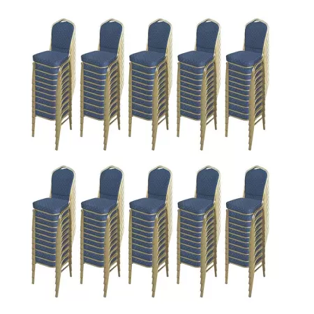 Set scaune de evenimente stivuibile 100 bucăți albastru