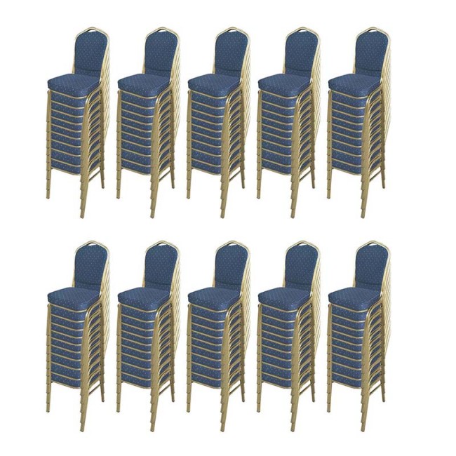 Set scaune de evenimente stivuibile 100 bucati-albastru