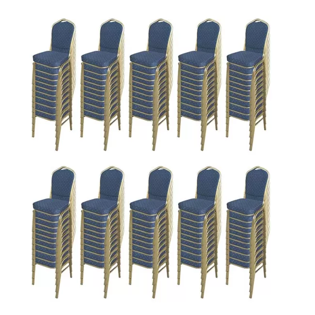 Set scaune de evenimente stivuibile 100 bucăți albastru