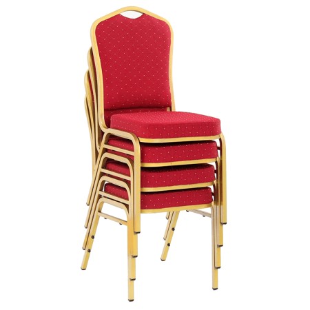 Scaune Horeca cadru auriu pe culoarea roșu Scaune Horeca cadru auriu pe culoarea roșu