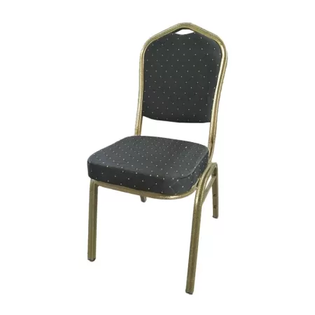 Scaun de evenimente stofa neagra-cadru auriu