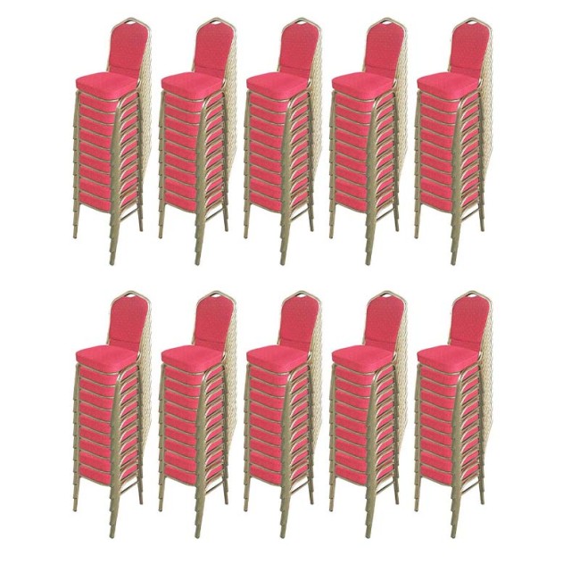 Set scaune de evenimente stivuibile 100 bucati-rosu