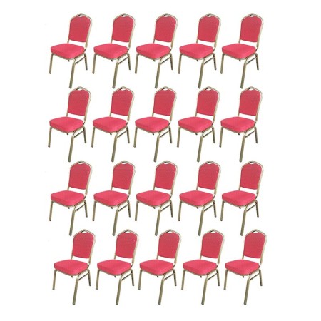 Set scaune de evenimente stivuibile 20 bucăți roșu Set scaune de evenimente stivuibile 20 bucăți roșu