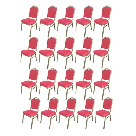 Set scaune de evenimente stivuibile 20 bucăți roșu