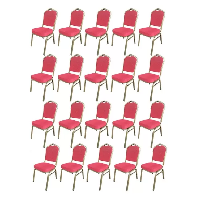 Set scaune de evenimente stivuibile 20 bucati-rosu