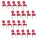 Set scaune de evenimente stivuibile 20 bucati-rosu spatar oval