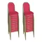 Set scaune de evenimente stivuibile 20 bucăți roșu spătar oval