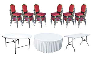 Seturi de scaune si mese pentru sali de evenimente