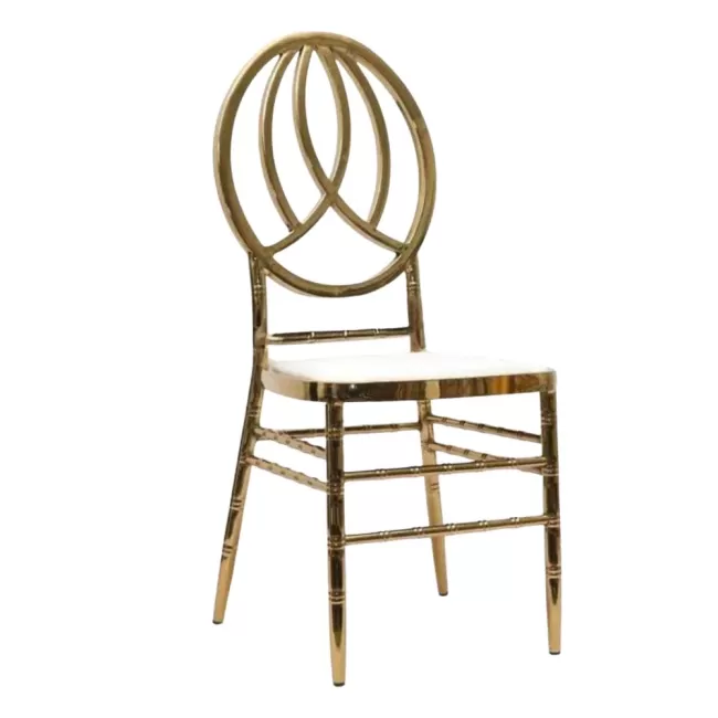 Scaun lux tapițat, diverse culori, cadru crom auriu