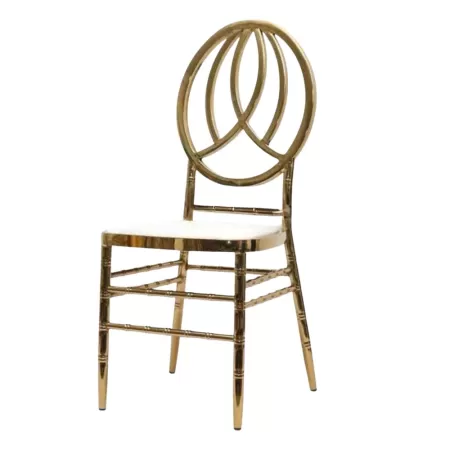 Scaun lux tapițat, diverse culori, cadru crom auriu