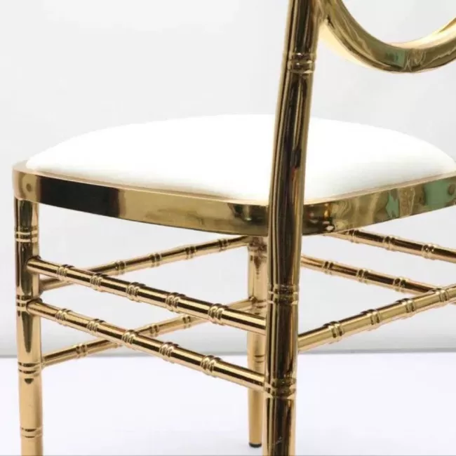 Scaun lux tapițat, diverse culori, cadru crom auriu