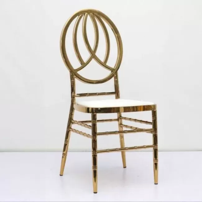 Scaun lux tapițat, diverse culori, cadru crom auriu