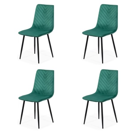 Set 4 scaune de bucătărie din catifea BUC 208 Verde Set 4 scaune de bucătărie din catifea BUC 208 Verde