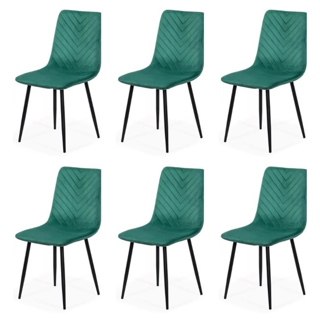 Set 6 scaune de bucătărie din catifea BUC 208 Verde Set 6 scaune de bucătărie din catifea BUC 208 Verde