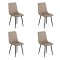 Set 4 scaune de bucătărie din catifea BUC 209 Bej