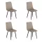 Set 4 scaune de bucătărie din catifea BUC 209 Bej