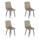 Set 4 scaune de bucătărie din catifea BUC 209 Bej
