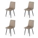 Set 4 scaune de bucătărie din catifea BUC 209 Bej
