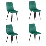 Set 4 scaune de bucătărie din catifea BUC 209 Verde