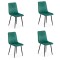 Set 4 scaune de bucătărie din catifea BUC 209 Verde