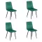 Set 4 scaune de bucătărie din catifea BUC 209 Verde