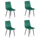 Set 4 scaune de bucătărie din catifea BUC 209 Verde