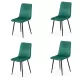 Set 4 scaune de bucătărie din catifea BUC 209 Verde