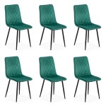 Set 6 scaune de bucătărie din catifea BUC 209 Verde