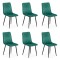 Set 6 scaune de bucătărie din catifea BUC 209 Verde