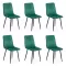 Set 6 scaune de bucătărie din catifea BUC 209 Verde