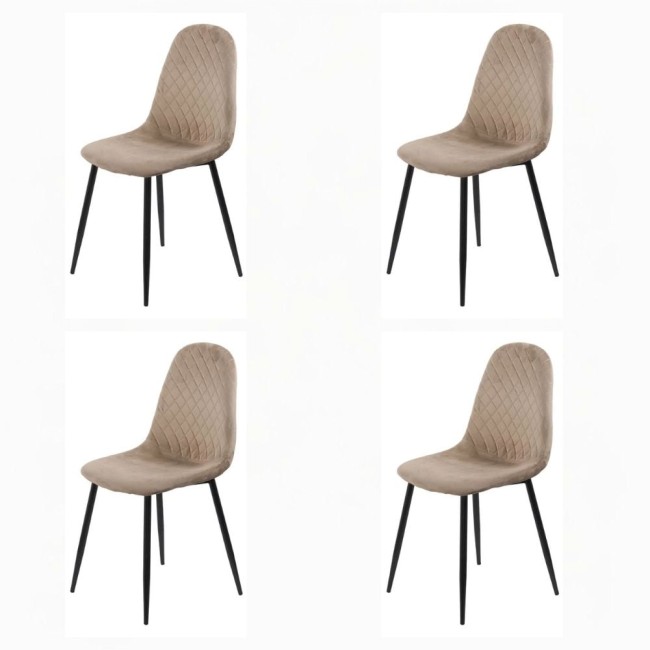 Set 4 scaune de bucătărie din catifea BUC 237X Bej