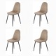 Set 4 scaune de bucătărie din catifea BUC 237X Bej