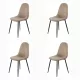 Set 4 scaune de bucătărie din catifea BUC 237X Bej