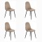 Set 4 scaune de bucătărie din catifea BUC 237X Bej