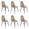 Set 6 scaune de bucătărie din catifea BUC 237X Bej