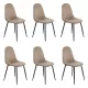 Set 6 scaune de bucătărie din catifea BUC 237X Bej