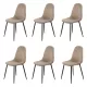 Set 6 scaune de bucătărie din catifea BUC 237X Bej