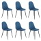 Set 6 scaune de bucătărie din catifea BUC 237X Bluemarin