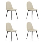 Set 4 scaune de bucătărie din catifea BUC 237X Crem