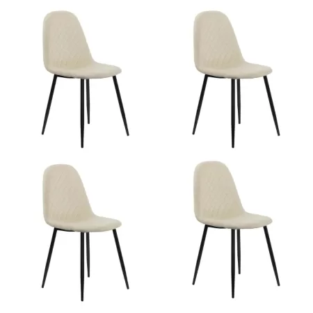 Set 4 scaune de bucătărie din catifea BUC 237X Crem