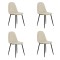 Set 4 scaune de bucătărie din catifea BUC 237X Crem