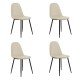 Set 4 scaune de bucătărie din catifea BUC 237X Crem