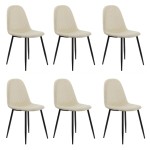Set 6 scaune de bucătărie din catifea BUC 237X Crem