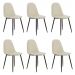 Set 6 scaune de bucătărie din catifea BUC 237X Crem