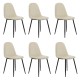 Set 6 scaune de bucătărie din catifea BUC 237X Crem