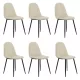 Set 6 scaune de bucătărie din catifea BUC 237X Crem