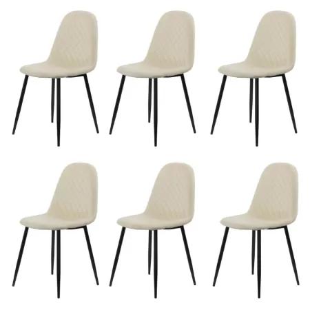 Set 6 scaune de bucătărie din catifea BUC 237X Crem
