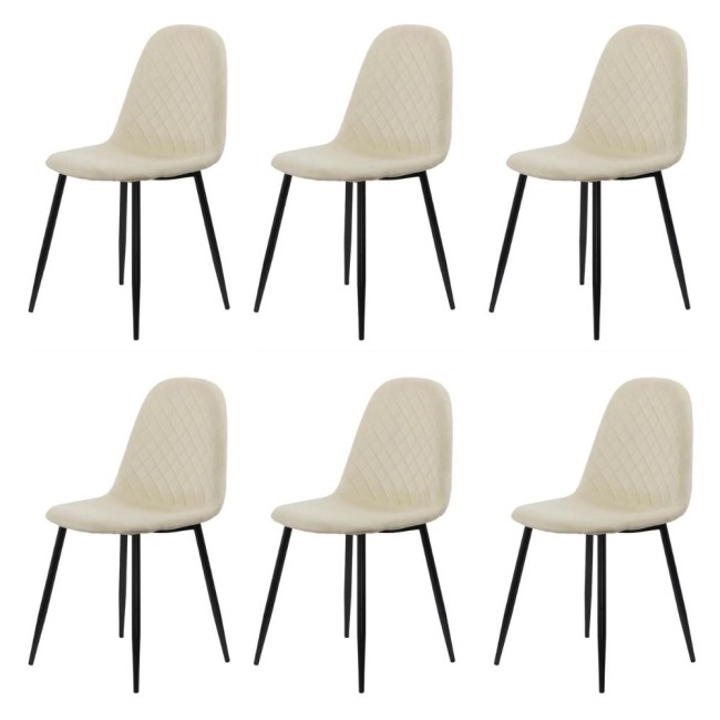 Set 6 scaune de bucătărie din catifea BUC 237X Crem