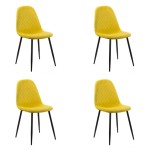 Set 4 scaune de bucătărie din catifea BUC 237X Galben
