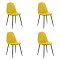 Set 4 scaune de bucătărie din catifea BUC 237X Galben